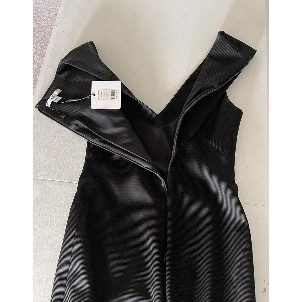 ZAC  Zac Posen Nina V Neck Pencil Knee Length Black‎ Dress Size 8 New